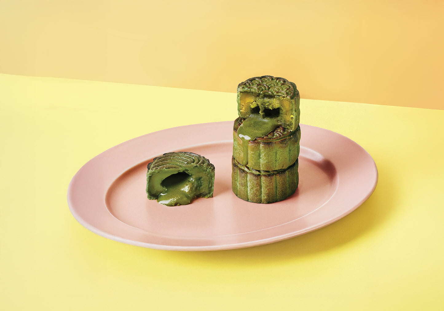 Matchali x esca 手工月饼——抹茶杏仁、抹茶柚子